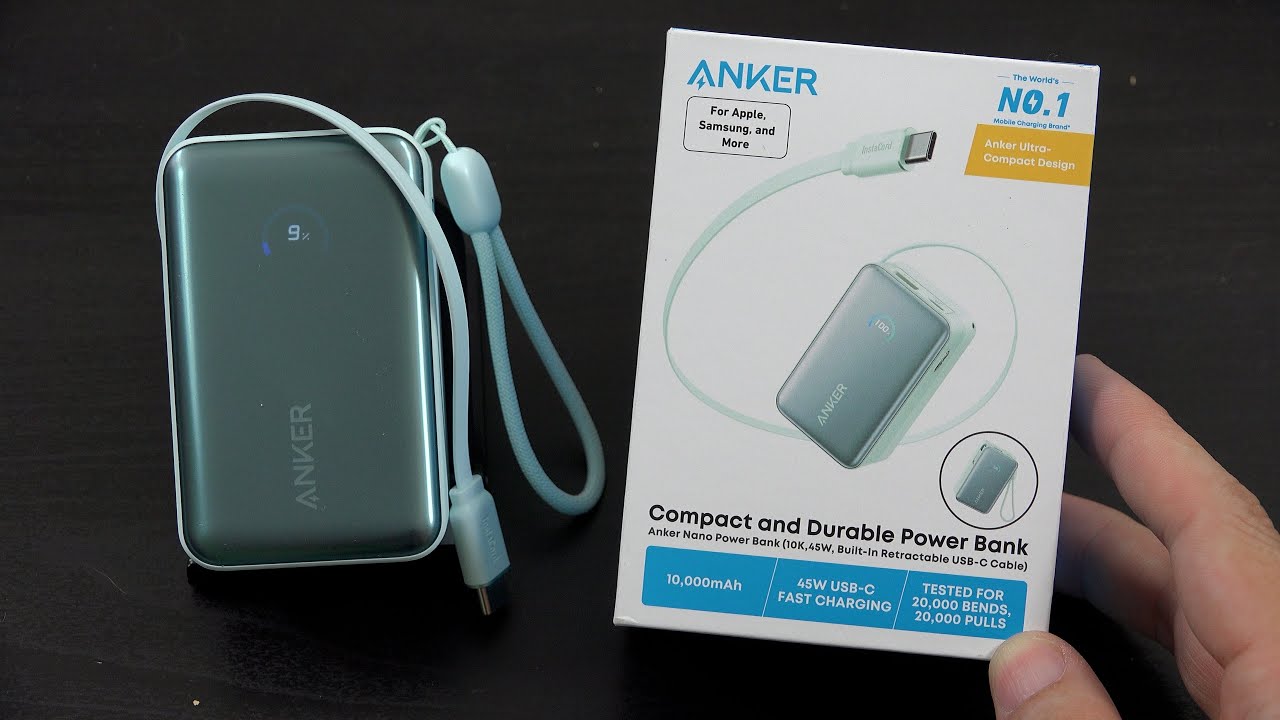 Anker Nano 45W Power Bank 10,000mAh Portable Charger with 2.3 ft
