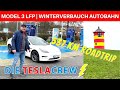 Tesla Model 3 LFP | Winterverbrauch und Ladeverhalten bei schneller Autobahnfahrt