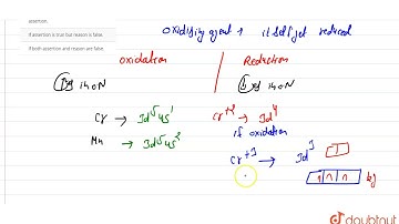 Assertion : Cr^(2+) is reducing and Mn^(3+) is oxidising. Reason : Cr^(2+) and Mn^(3+) have d^4 ...
