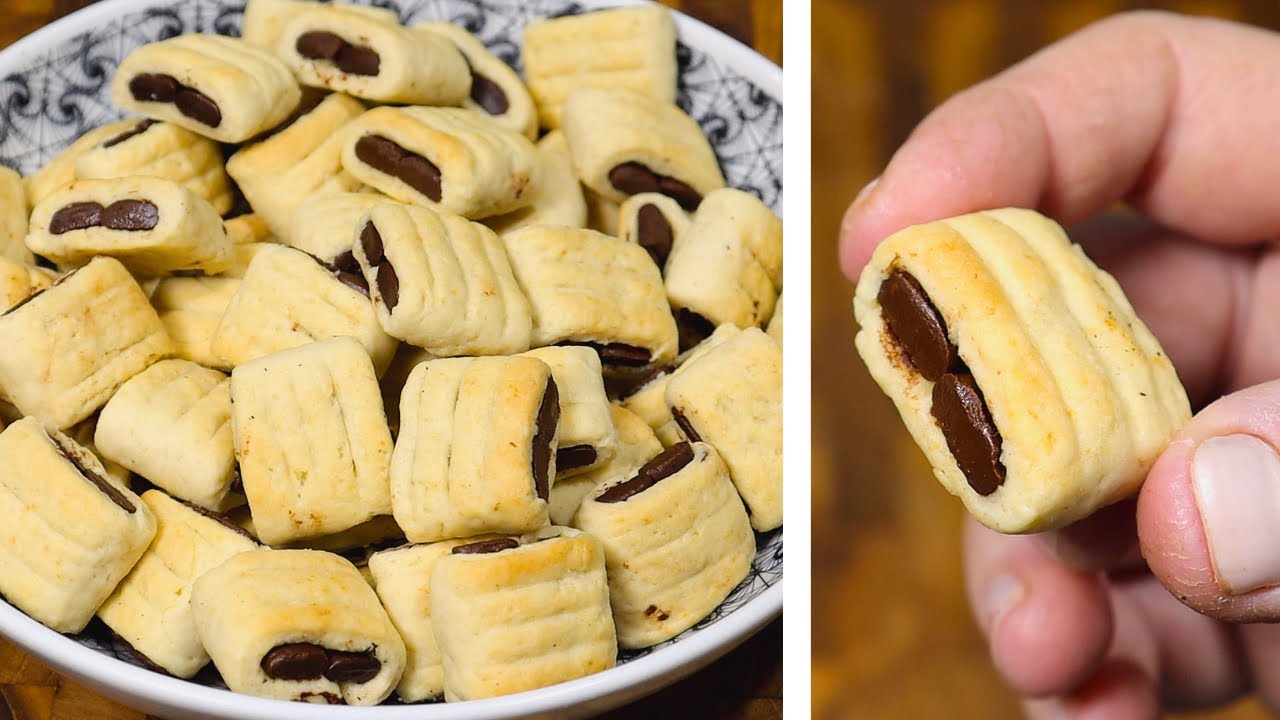 BISCOITO AMANTEIGADO RECHEADO COM CHOCOLATE | DERRETE NA BOCA
