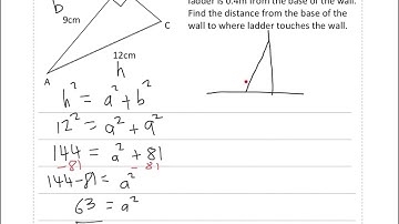 Year 9 85.   Ex21c  Know and Use Pythagoras Theorem to find a short side