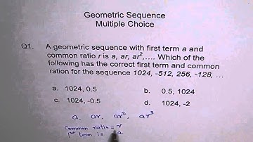 Geometric Sequence Find common Ratio Q1