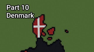 Denmark - Small Scale World Flag Map Tutorials in Minecraft (Part 10)
