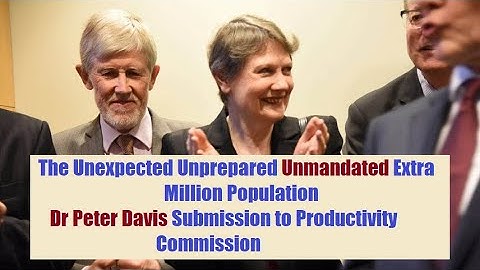 Dr Peter Davis Submission to the Productivity Commission -The Unexpected Million