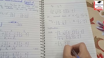 Question # 9 | Reduce Matrices to the Canonical form. Matrices in Mathematical Method.