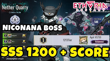 How to Reach SSS 1200+ in Nether Quarry — Nico Nana Boss Full Guide ( Red Team ) | Etheria Restart