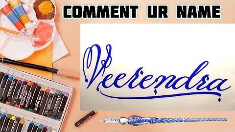 Veerendra Name Signature Calligraphy Status | How to Draw, Cursive Calligraphy with Cut Marker