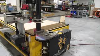 CAMaster Stinger X3 SR-48 CNC Router, 4 Zone Hurricane Vacuum Table System, Main Spndl + 2 Sub Spndl
