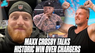 Maxx Crosby On Raiders Historic Blow Out Win Against Chargers \& More | Pat McAfee Show