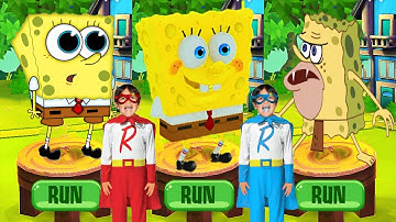 Playing with multiple versions of Spongebob in Tag with Ryan vs Spongebob: Sponge on the Run