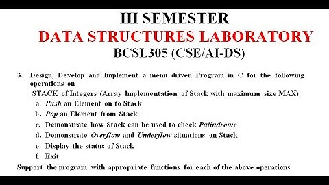 Data structures Lab experiment- 3 | CSE/AI-DS | BCSL305