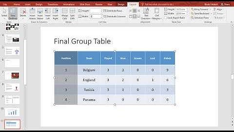 Microsoft PowerPoint - Resize Table Column