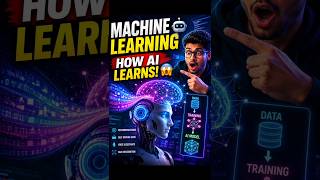 Machine Learning explained in 30 seconds! 🤖 Learn how AI learns from data. 🚀 #AI #ML