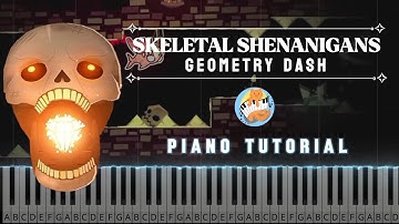 Skeletal Shenanigans - Geometry Dash | Karaoke Piano | Piano Tutorial