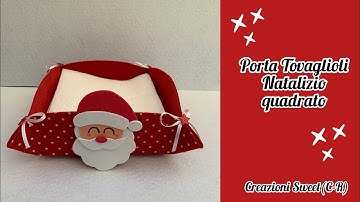 Portatovaglioli natalizio quadrato in feltro/felt