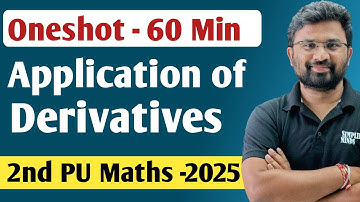 Application of Derivatives Oneshot | 2nd PUC Mathematics Exam 2025