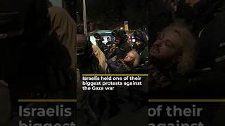 Israelis hold major protests and strike against Gaza war | AJ #shorts