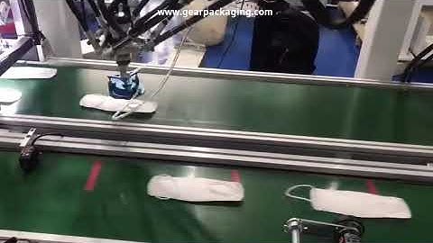 Spider type robot hand facial mask sorting feeding machine testing video