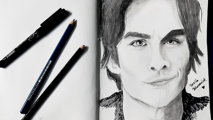 Desenhando Elena, Damon e Stefan ( Diary the vampire) - speed draw