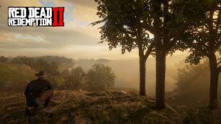 RDR2 Golden Hour Escape: Calm Ridge View & Soft Ambiance screenshot 4