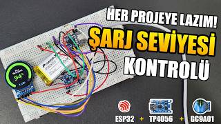 Her Taşınabilir Projeye Lazım! Animasyonlu Pil Ölçümü (ESP32 + TP4056 + GC9A01)