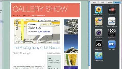 005 Apple iLife iWeb 09 Add google maps to your website