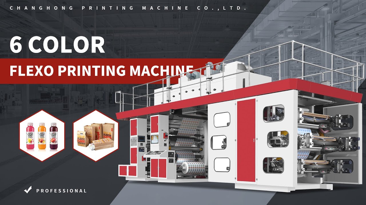 6 color big CI Duplex Flexo Printing Machine - YouTube