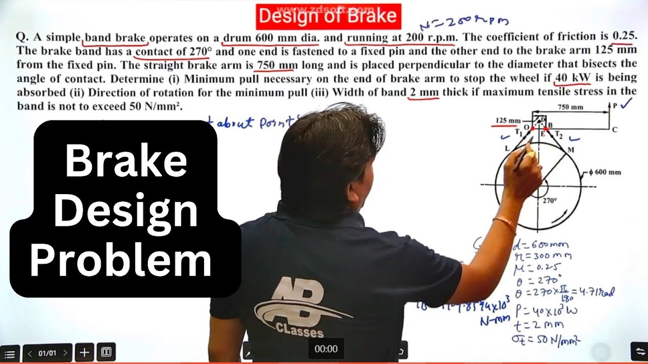 problems on band brake | band brake numerical | simple band brake ...