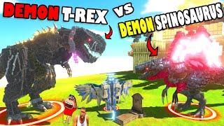 DEMON T-REX vs DEMON SPINOSAURUS ELEPHANT CASTLE MR.X SHINCHAN CHOP and HAMID-T in ARBS Hindi