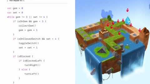 SWIFT Playgrounds: Three Gems, Four Switches: Code Solution and Run