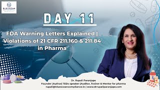 FDA Warning Letters Explained | Violations of 21 CFR 211.160 & 211.84 in Pharma