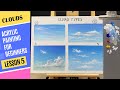 The Beginners Series / Lesson 5/ Painting 4 Styles of Clouds in Acrylic Step by Step