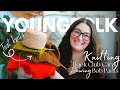 Youngfolk knits podcast testing the book club cardigan  sewing bob pants  trying mota yarn