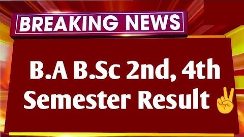 All University B.A B.Sc 2nd, 4th Semester Result 2025 News✌️