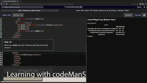 learn2code | freeCodeCamp (New) Responsive Web Design - Building a Balance Sheet: Step 18