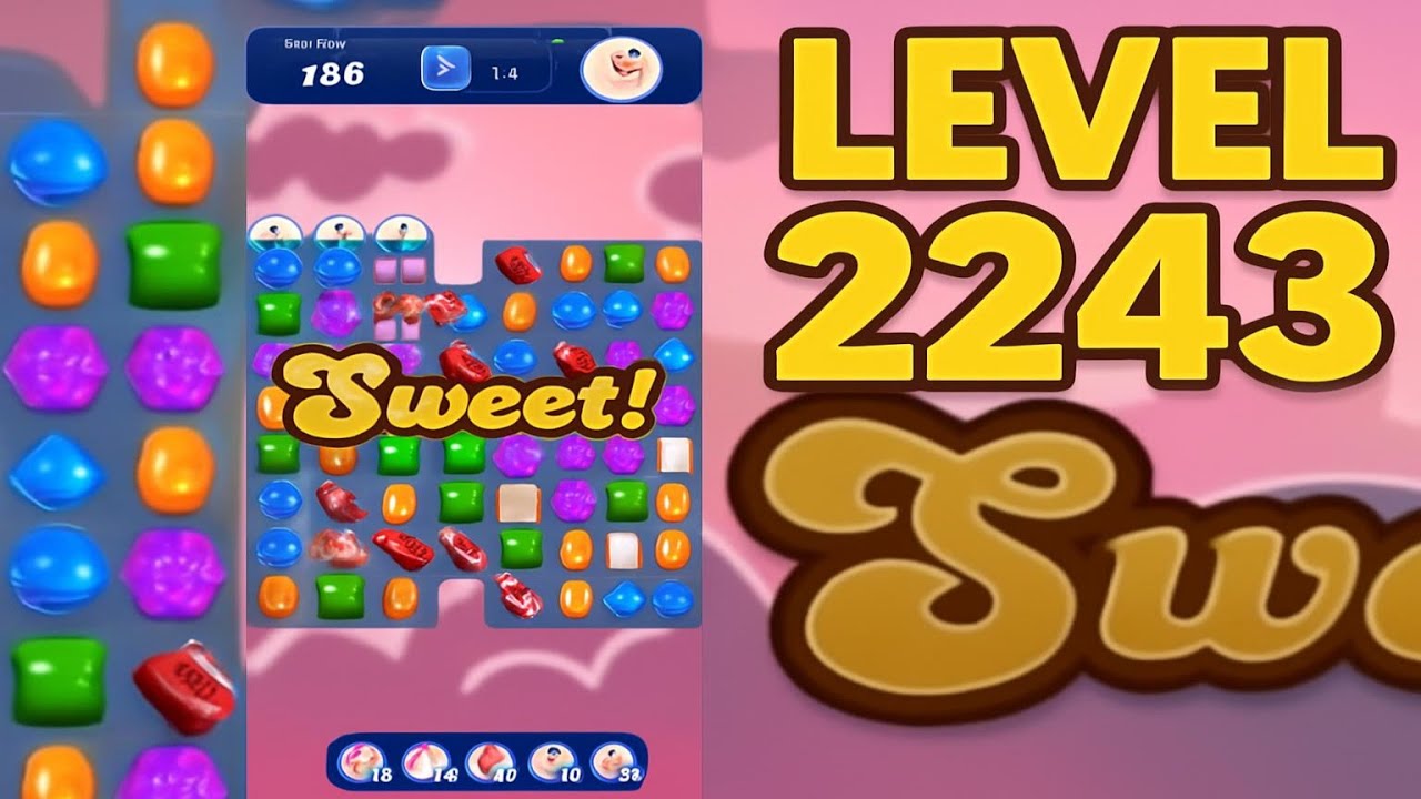 Відео-мініатюра для Рівень 2243, Candy Crush Saga, Проходження, Ігровий процес, Без коментарів, Android"