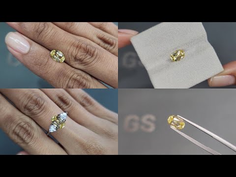 Sapphire Pastel Yellow oval cut 1.80 carats, Sri Lanka Video  № 1