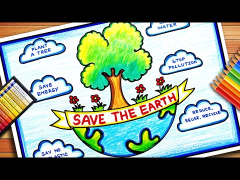 Earth Drawing Tutorial - How to draw Earth step by step