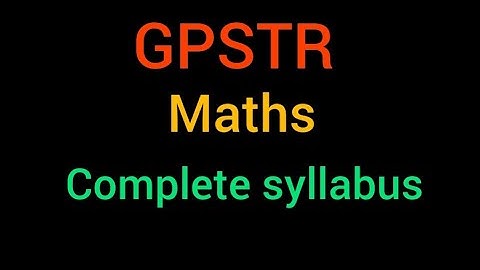 GPSTR 6-8 MATHS SYLLABUS