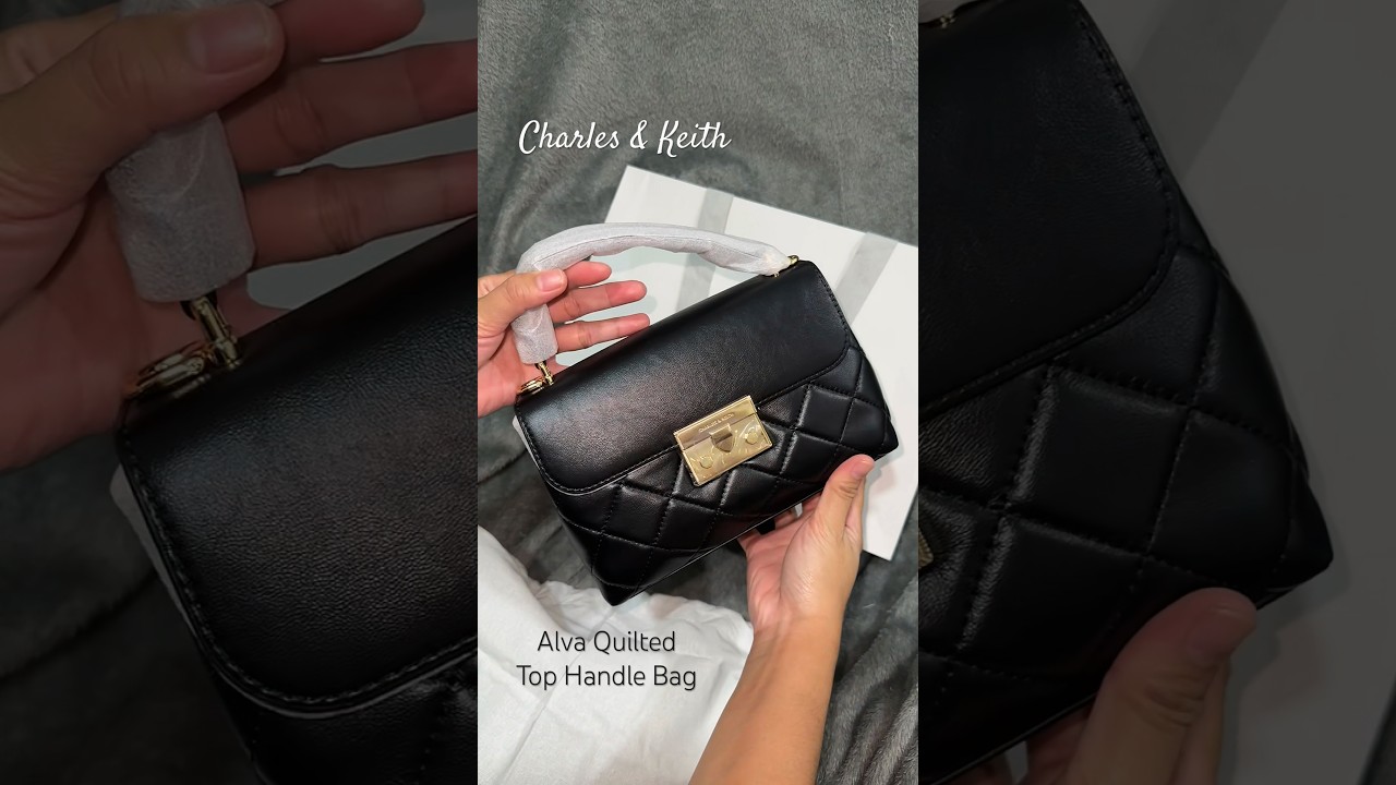 Charles & Keith Alva Quilted Top Handle Bag-Black - YouTube