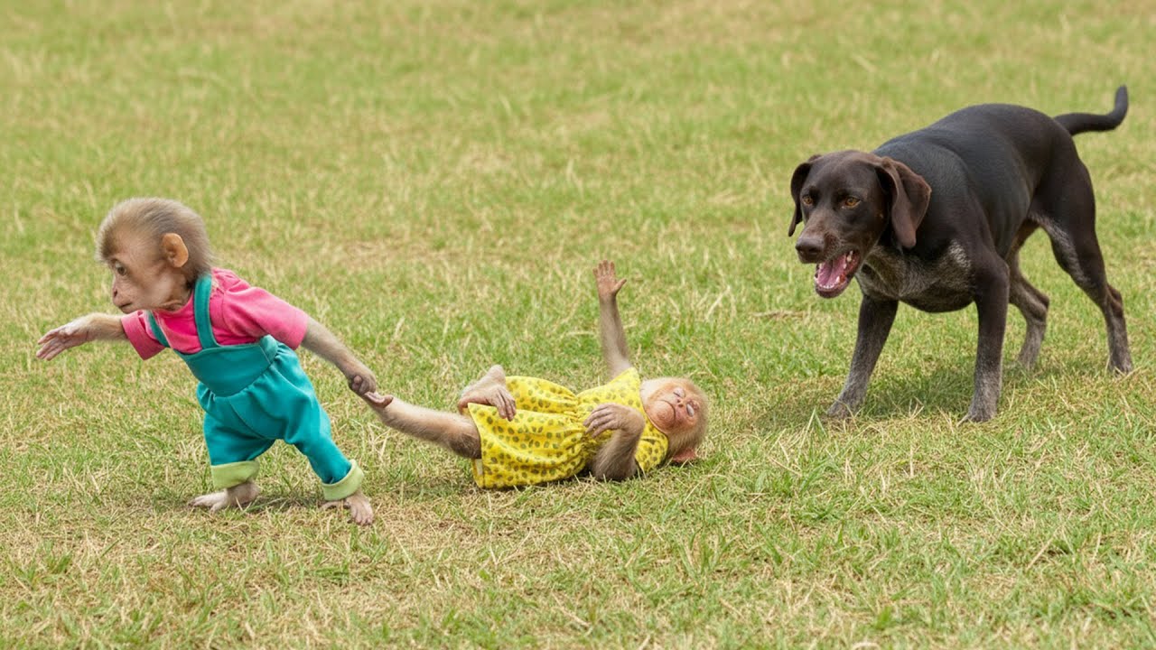 Monkey Moon Trembled at the Dog’s Bark, Bon Came Back Just in Time to Save!