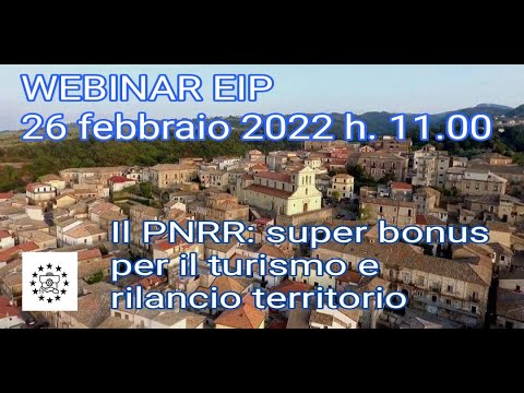 WEBINAR Il PNRR: super bonus per il turismo e rilancio territorio