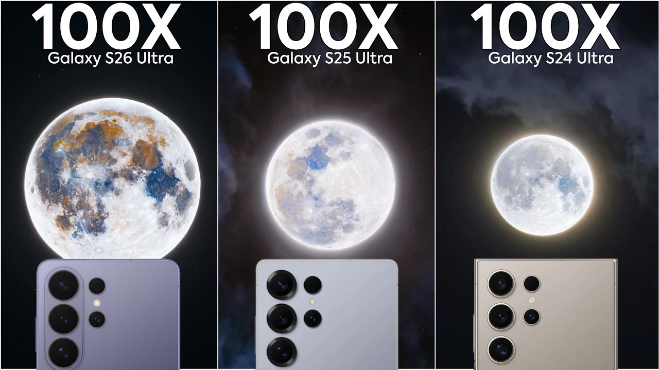 Сравнение результатов теста Live Zoom на Samsung S26 Ultra, Samsung S25 Ultra и Samsung S24 Ultra.