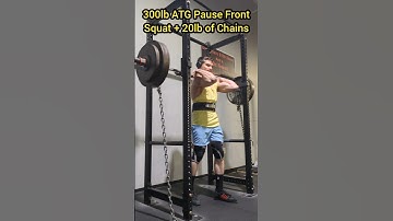300lb ATG Long Pause Chain Front Squat (20lb of Chains)