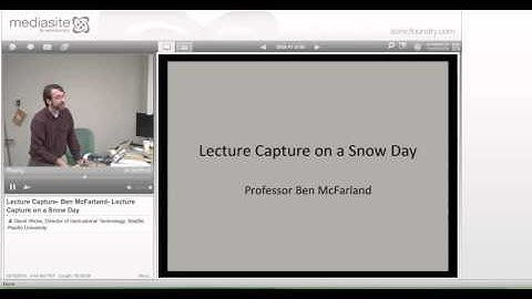 Lecture Capture- Ben McFarland- Lecture Capture on a Snow Day