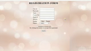 How to design HTML form using table