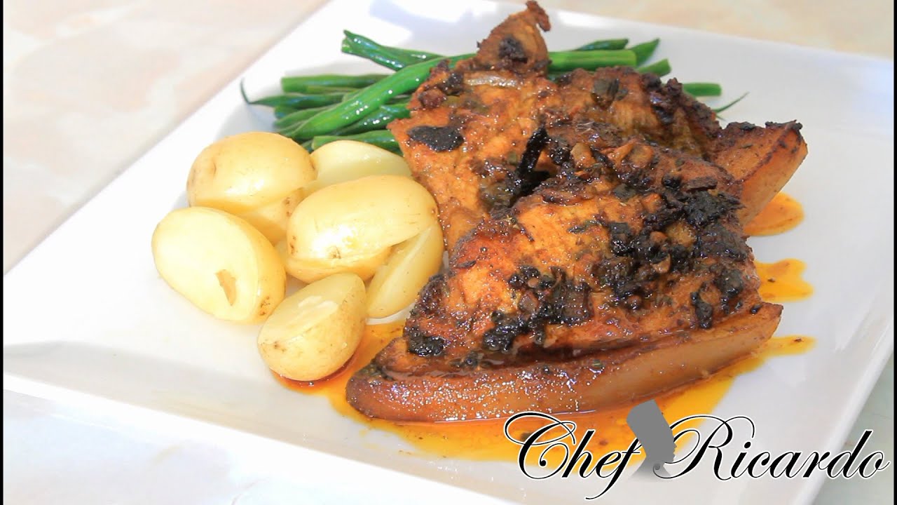 Jamaican Pan Fried Pork Served With New Potato