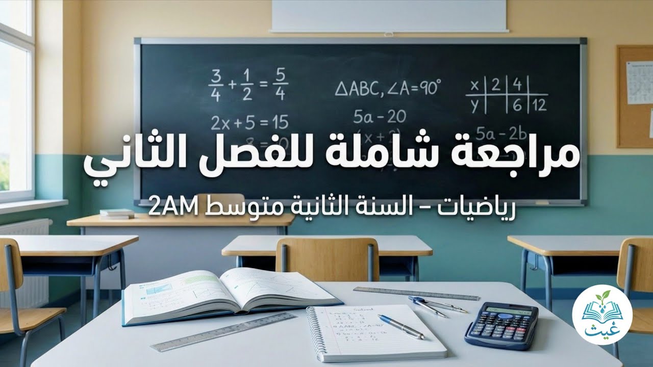 📚مراجعة رياضيات الفصل الثاني للسنة الثانية متوسط من خلال حل موضوع إختبار🌦
