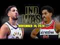 Washington Wizards Vs Indiana Pacers Full Game Highlights November 24 2024 2024 25 NBA Season 