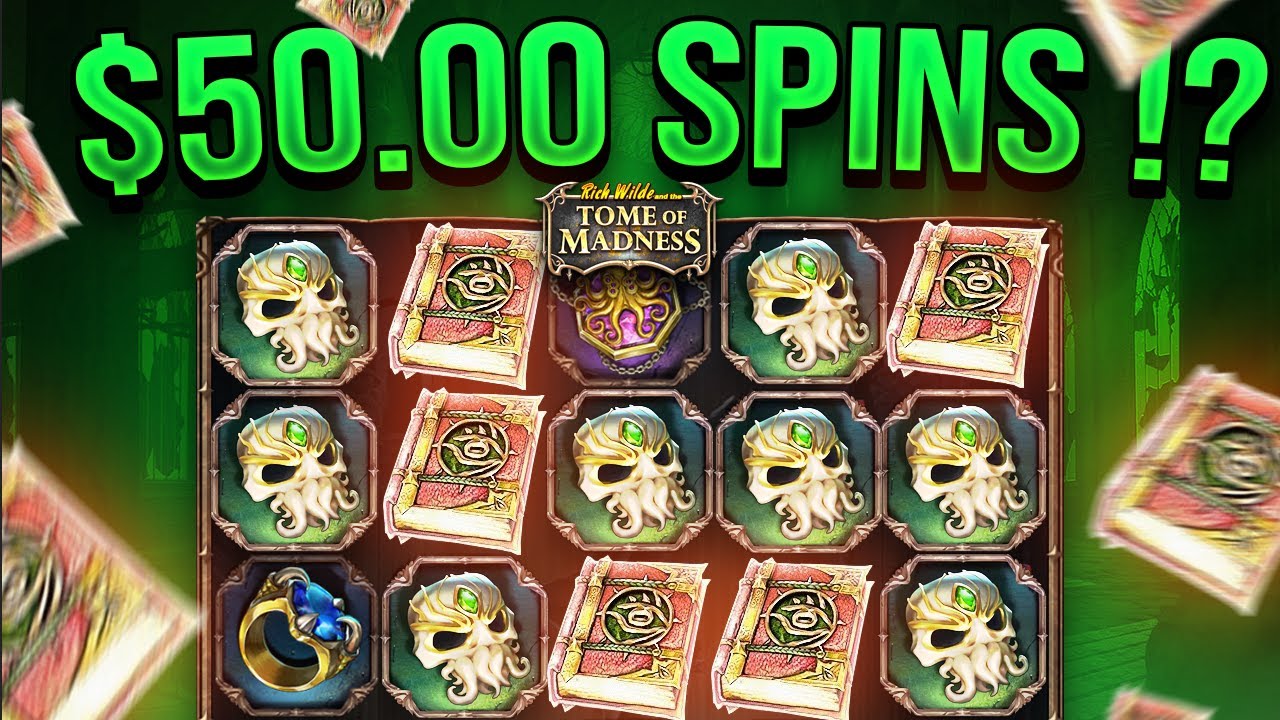 MASSIVE $50.00 SPINS ON TOME OF MADNESS SLOT! - YouTube